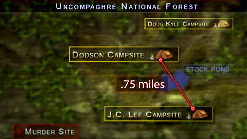 Map of national forest area camps