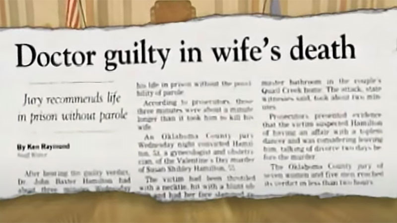 Newspaper article of Dr. Hamilton's conviction